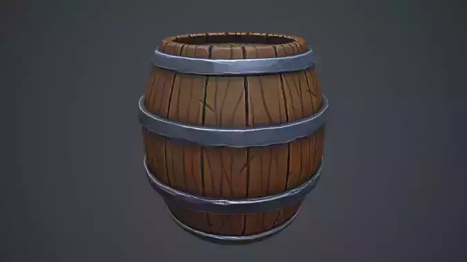 Stylized Barrel - Gameready Asset Low-poly 3D model