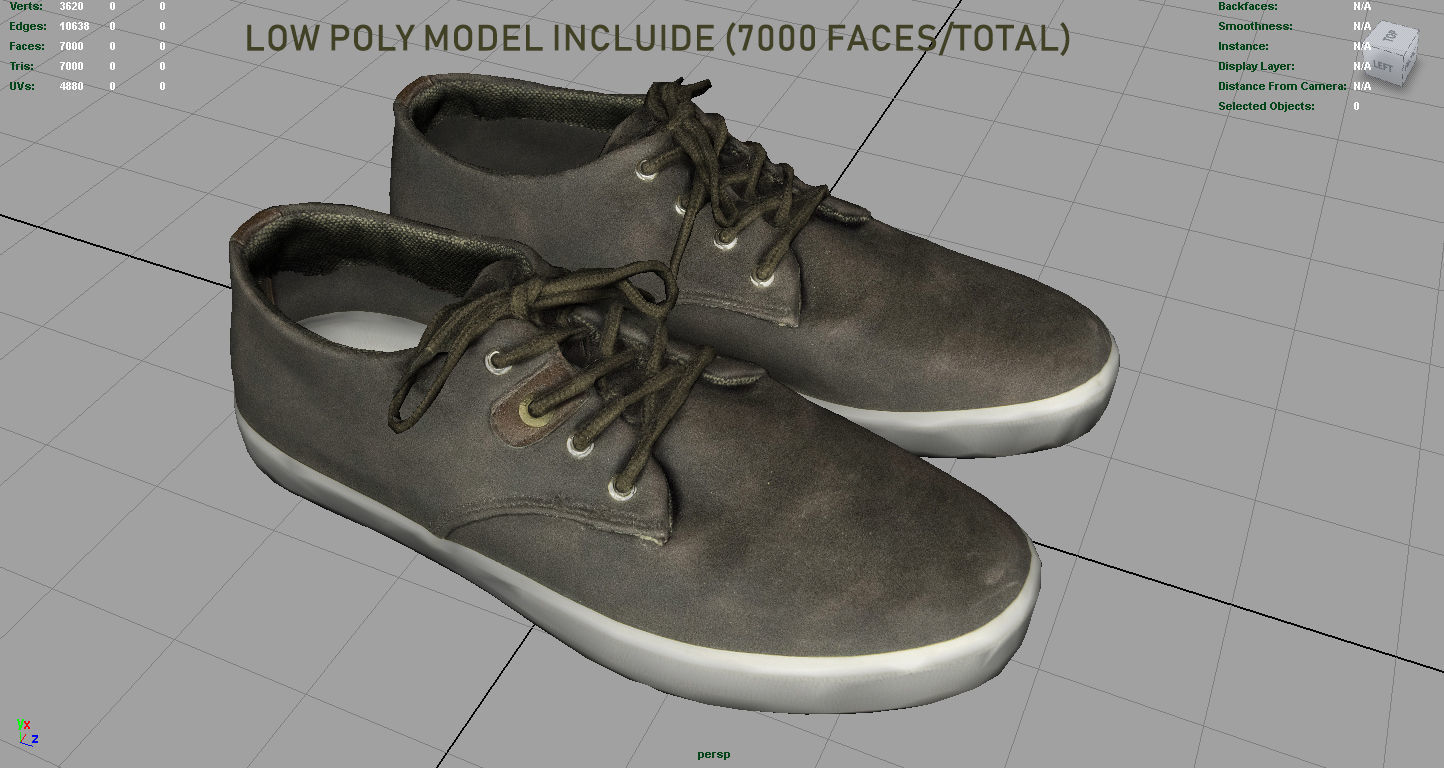 Sneakers 12 Low-poly 3D model_7