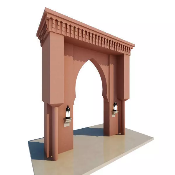 Traditional Moroccan Door 3D model_0