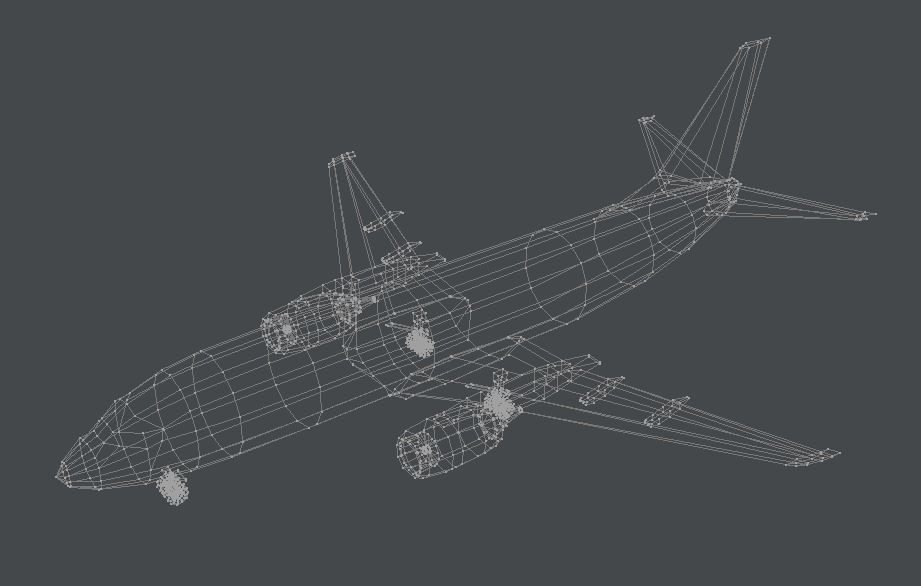 Airbus boeing - boeing Low-poly 3D model_1