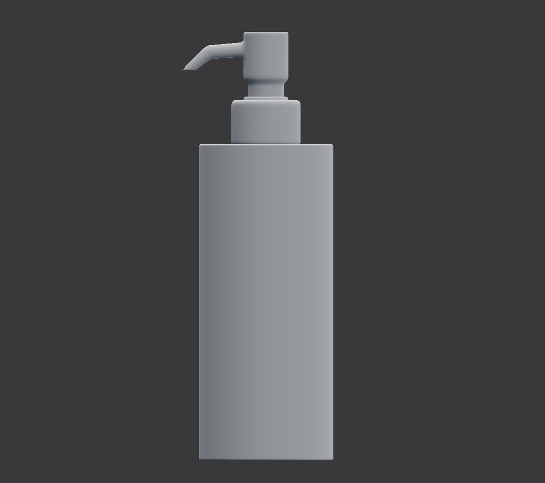 White Marble Soap Dispenser 3D model_4