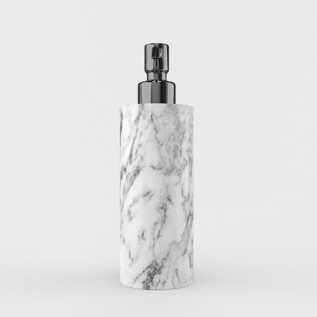 White Marble Soap Dispenser 3D model_2