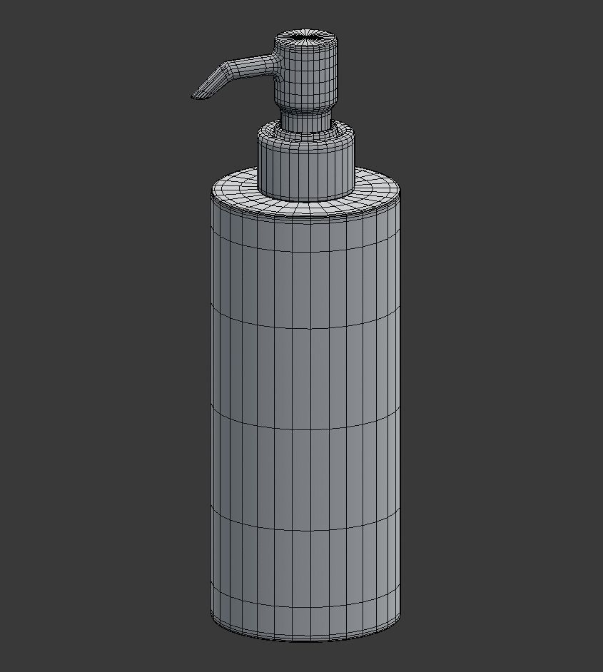 White Marble Soap Dispenser 3D model_7