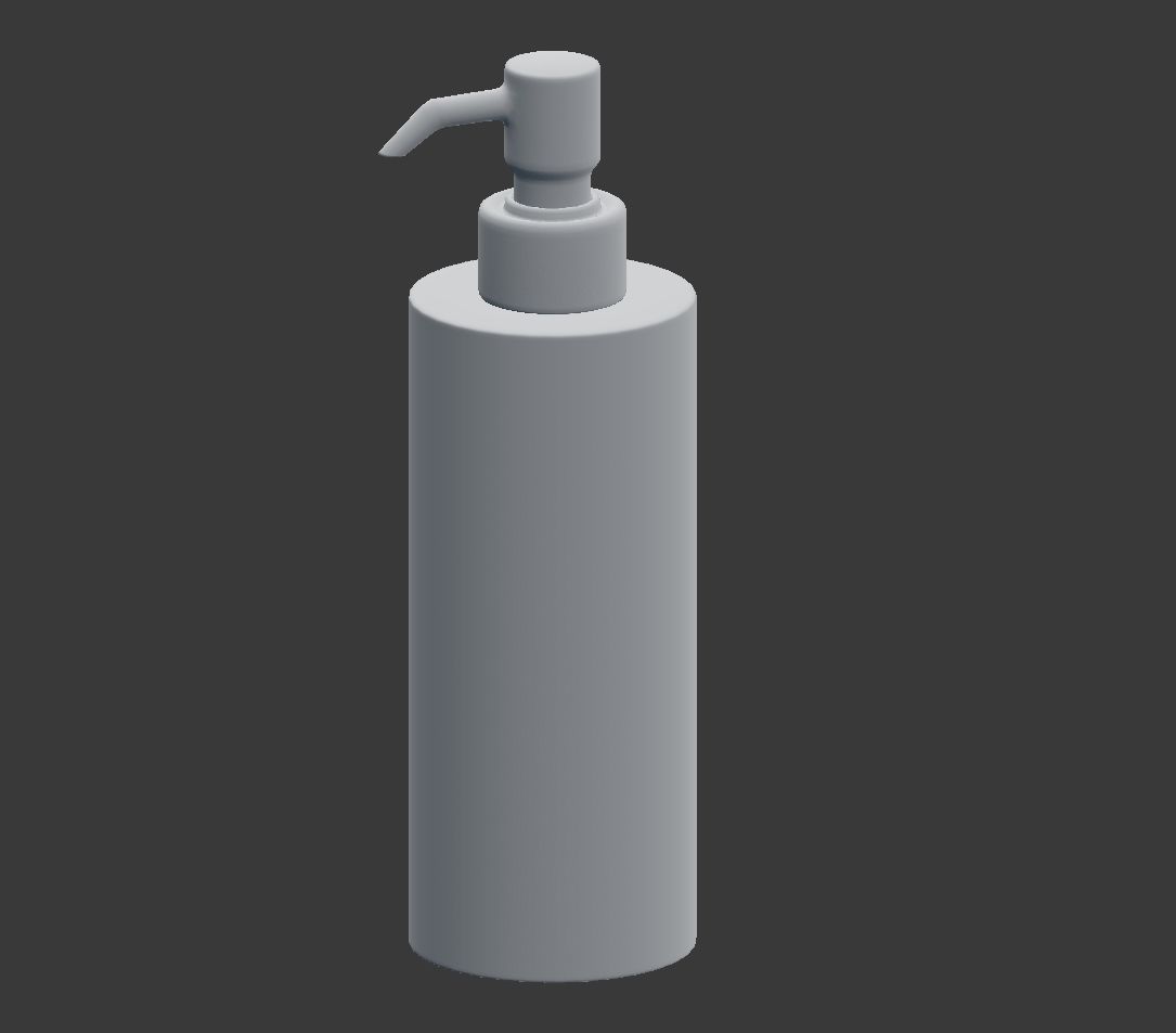 White Marble Soap Dispenser 3D model_5