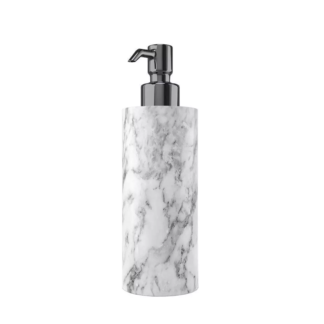 White Marble Soap Dispenser 3D model_0