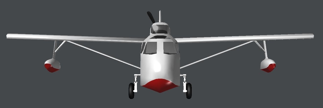 Flying Boat Low-poly 3D model_4