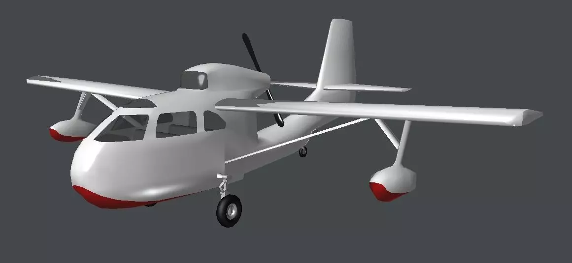 Flying Boat Low-poly 3D model_0