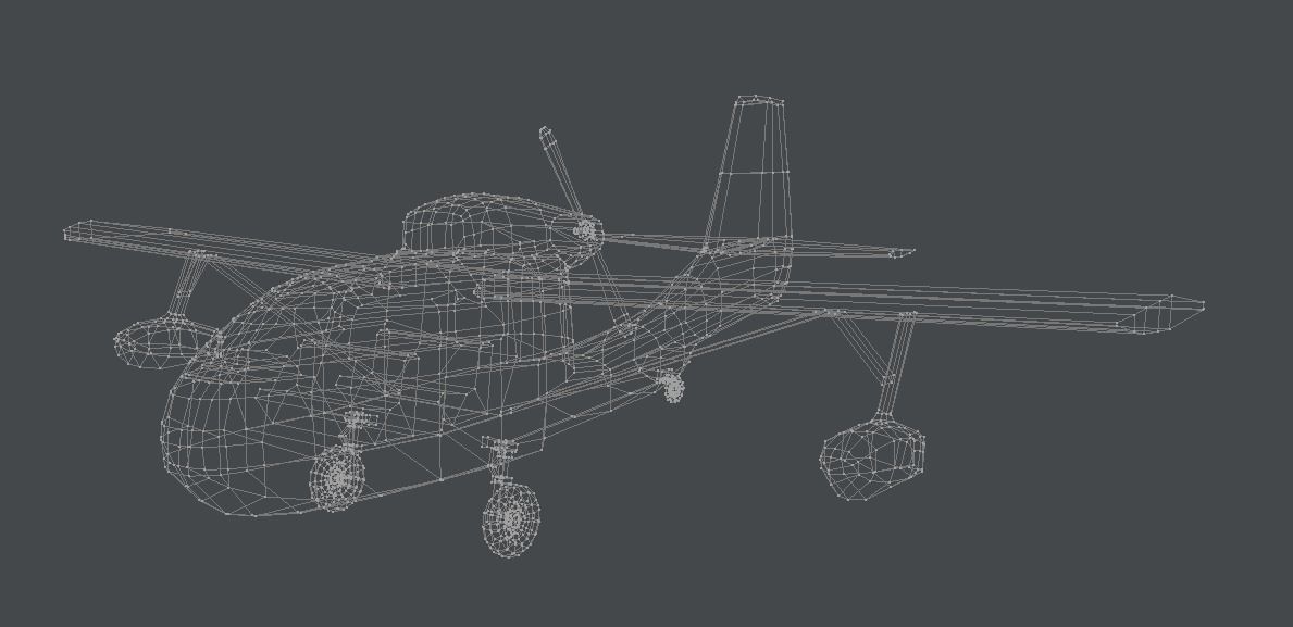 Flying Boat Low-poly 3D model_1
