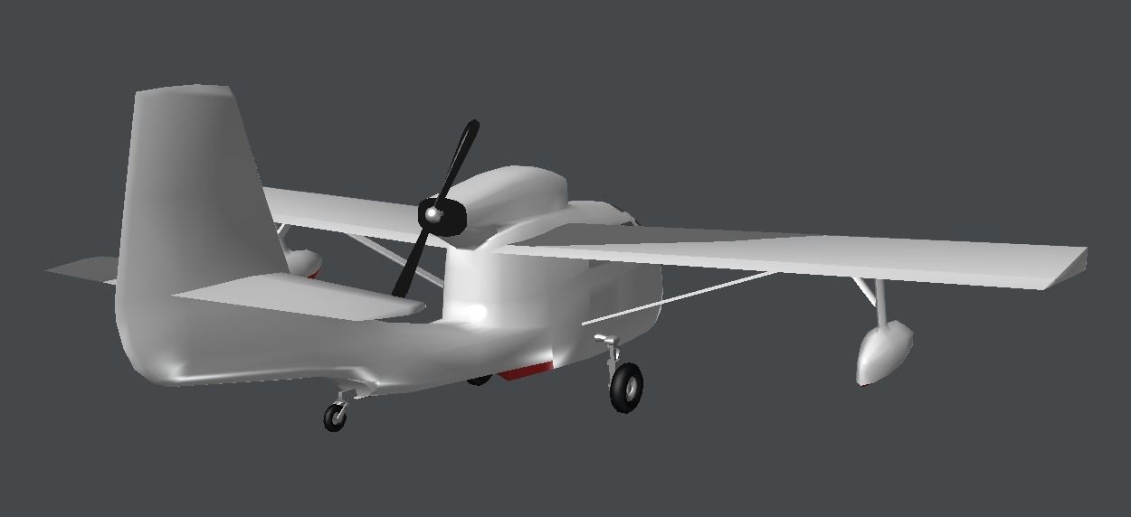 Flying Boat Low-poly 3D model_3