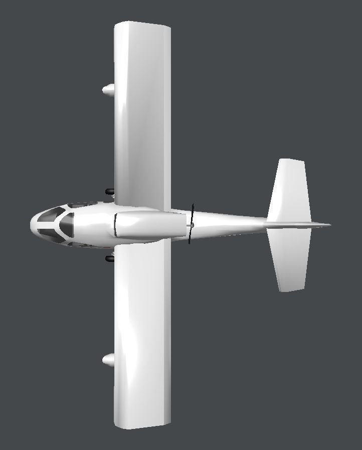Flying Boat Low-poly 3D model_2