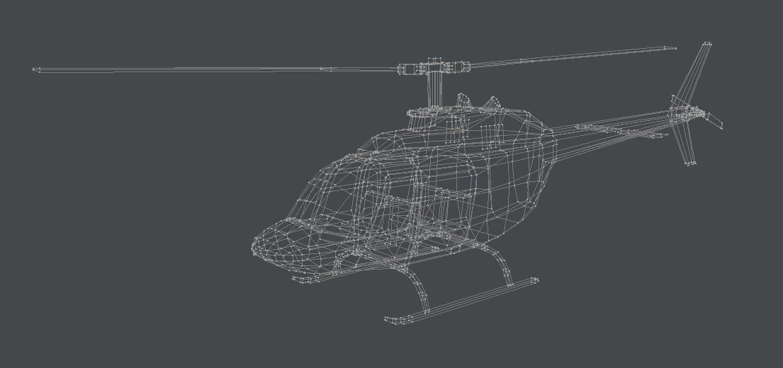 Helicopter Low-poly 3D model_1