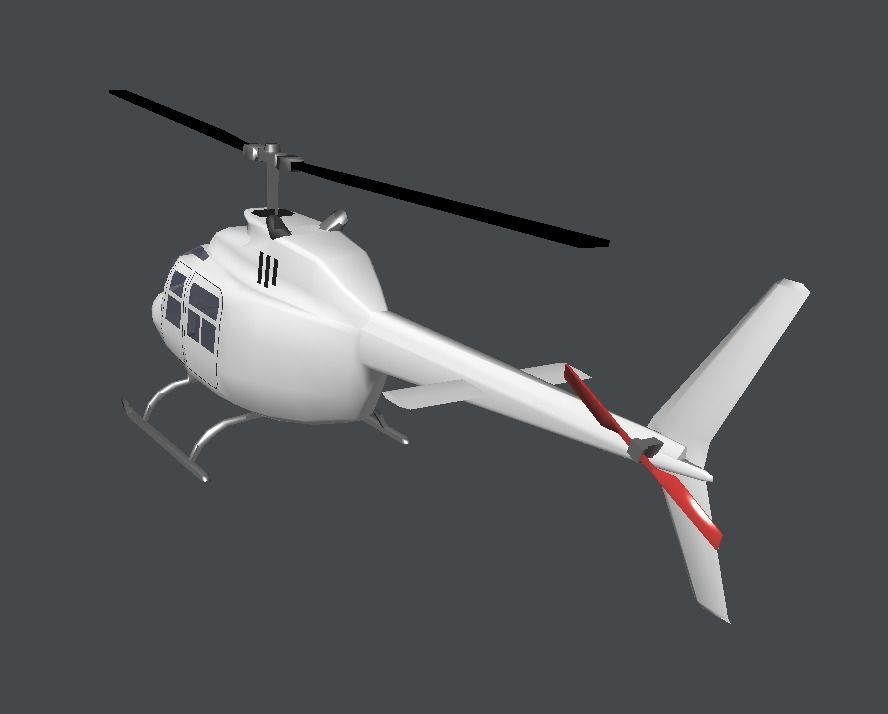 Helicopter Low-poly 3D model_3