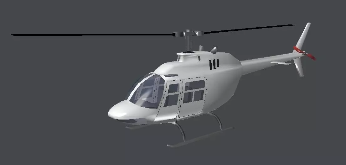 Helicopter Low-poly 3D model_0