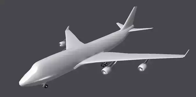 Passenger Plane Low-poly 3D model