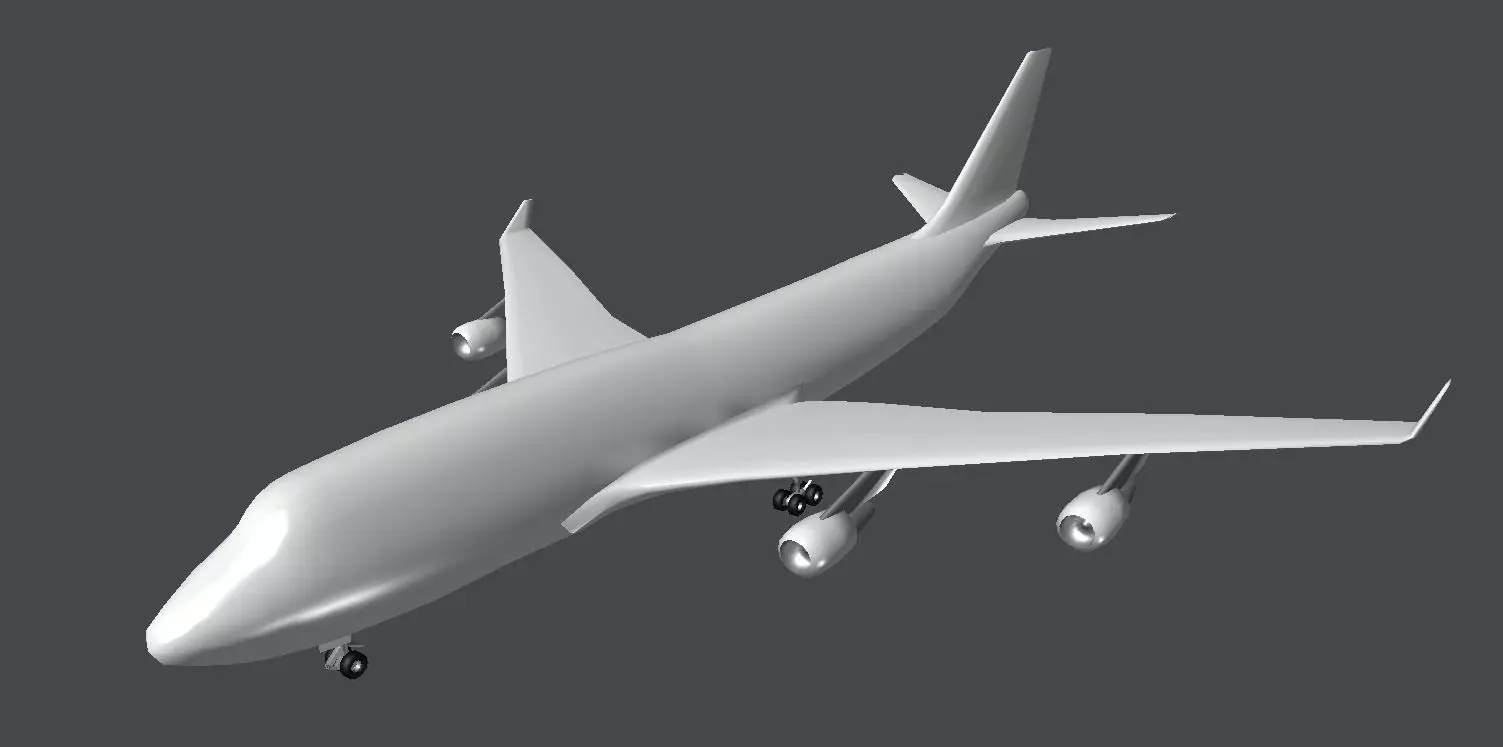 Passenger Plane Low-poly 3D model_0