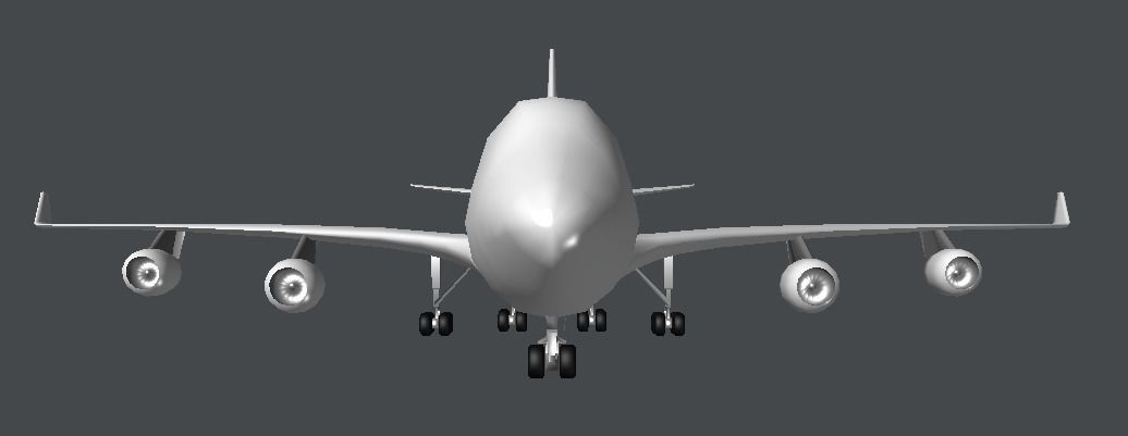 Passenger Plane Low-poly 3D model_4