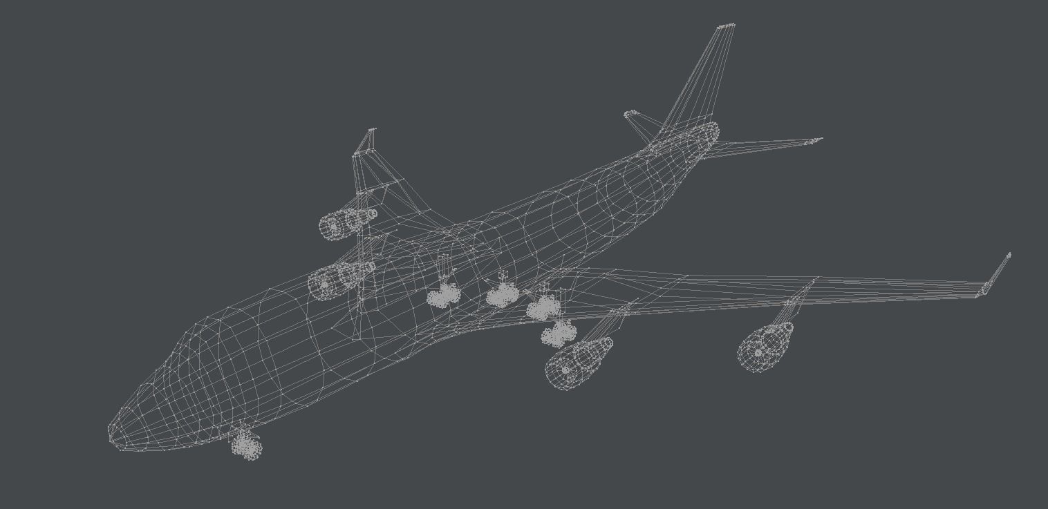 Passenger Plane Low-poly 3D model_1