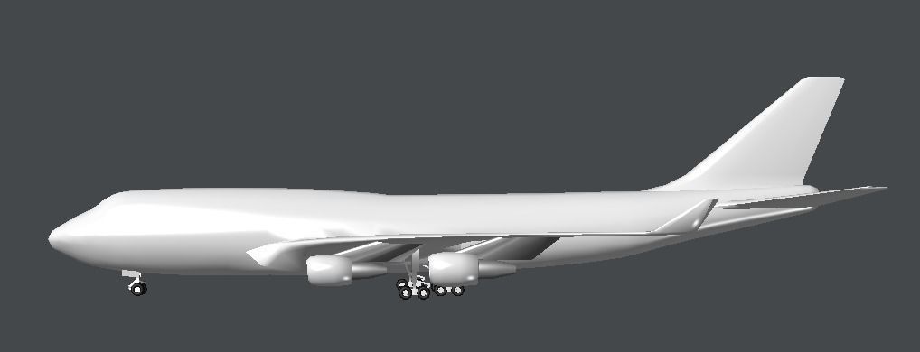Passenger Plane Low-poly 3D model_3