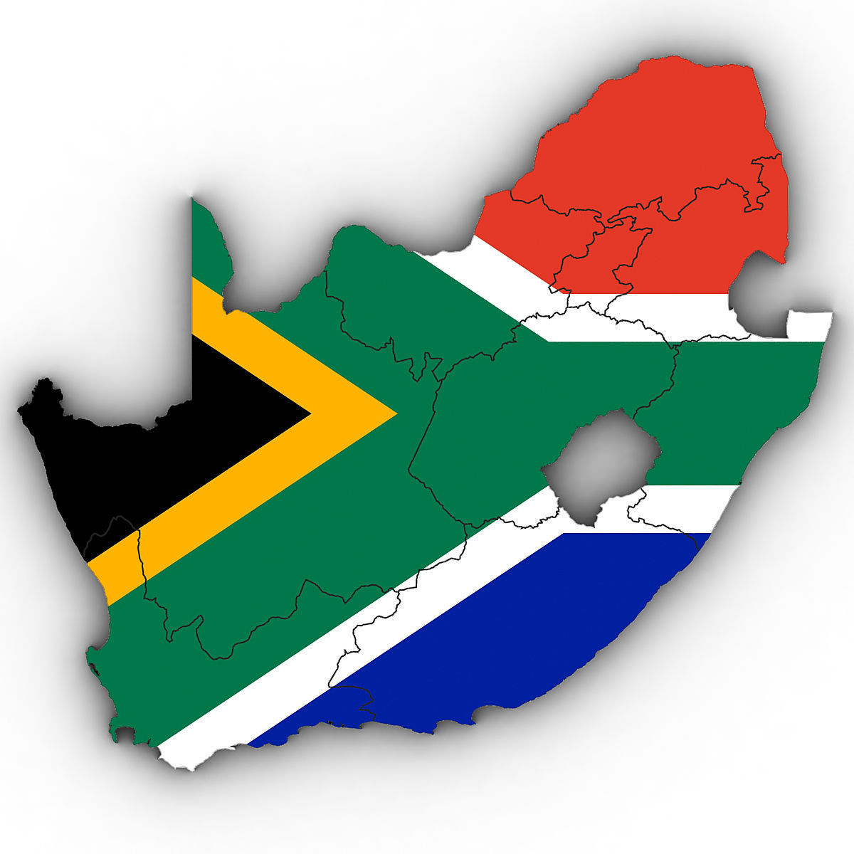 3d Political Map of South Africa 3D model_4