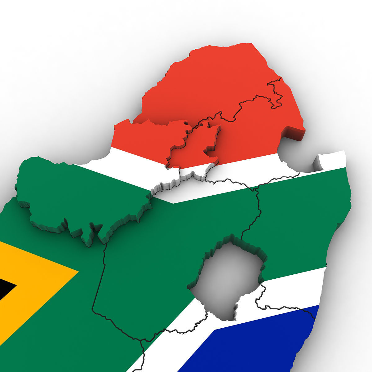 3d Political Map of South Africa 3D model_6