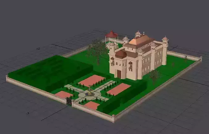 Palace with Grounds 3D model