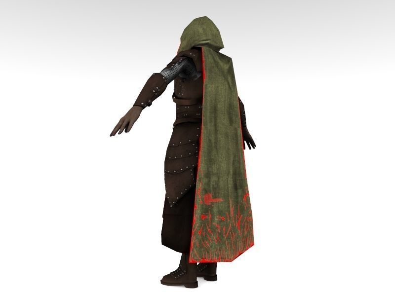 Elf medieval warrior Low-poly 3D model_10