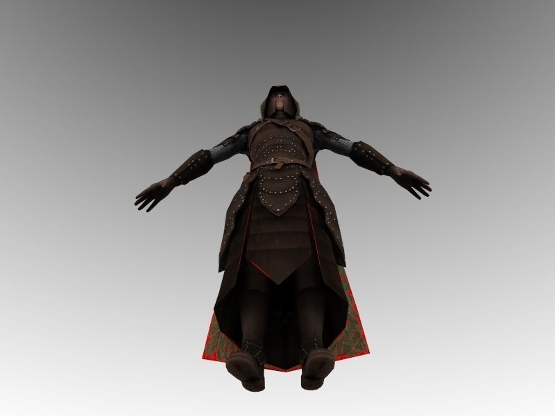 Elf medieval warrior Low-poly 3D model_15