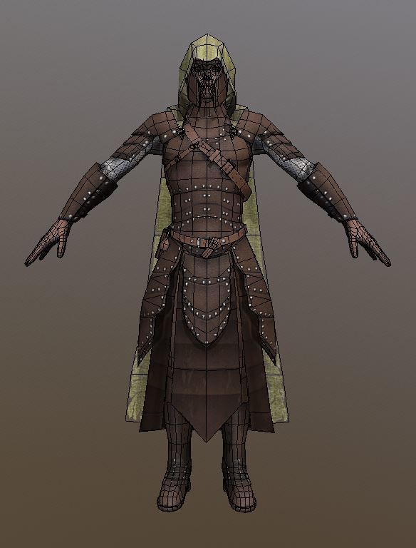 Elf medieval warrior Low-poly 3D model_14