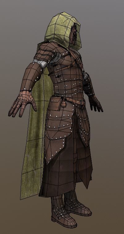 Elf medieval warrior Low-poly 3D model_16