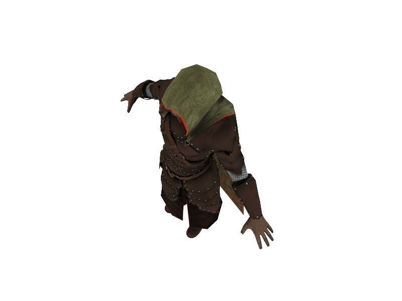 Elf medieval warrior Low-poly 3D model_11