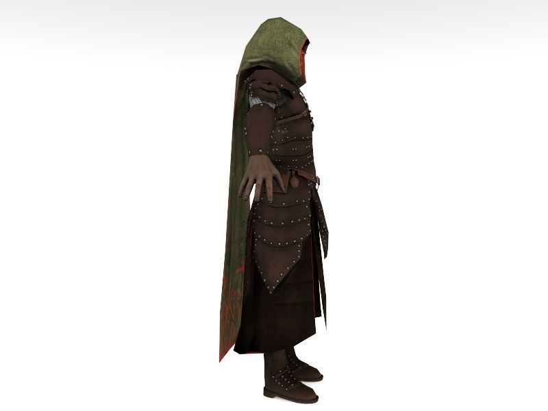 Elf medieval warrior Low-poly 3D model_8