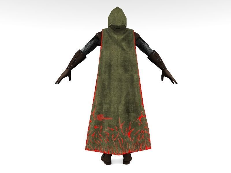 Elf medieval warrior Low-poly 3D model_4