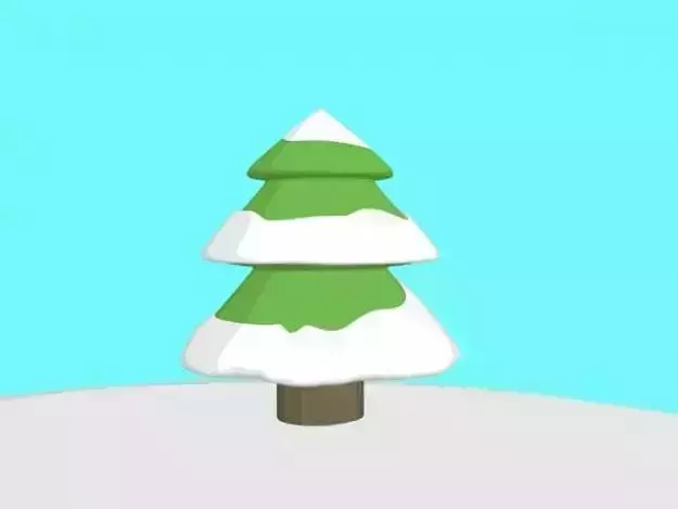 Cartoon Snow Covered Pine Tree