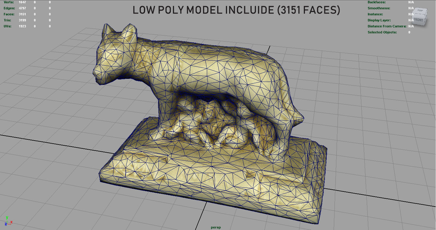 Capitoline Wolf Low-poly 3D model_12