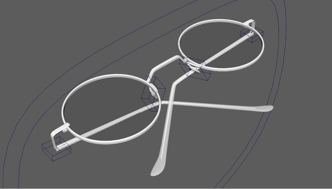round glasses  Low-poly 3D model_5