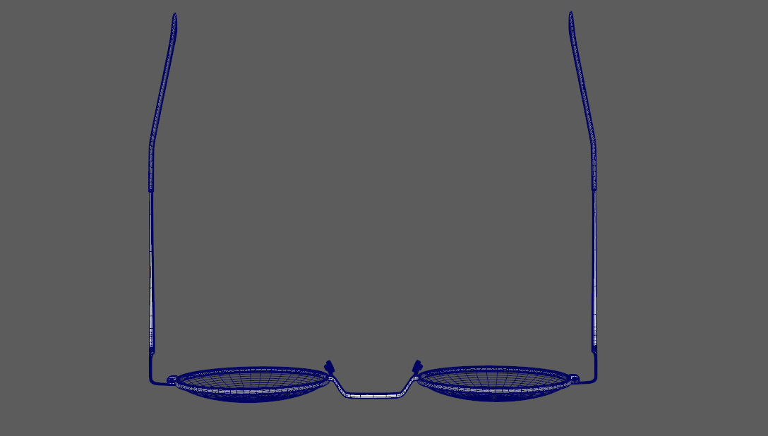 round glasses  Low-poly 3D model_9