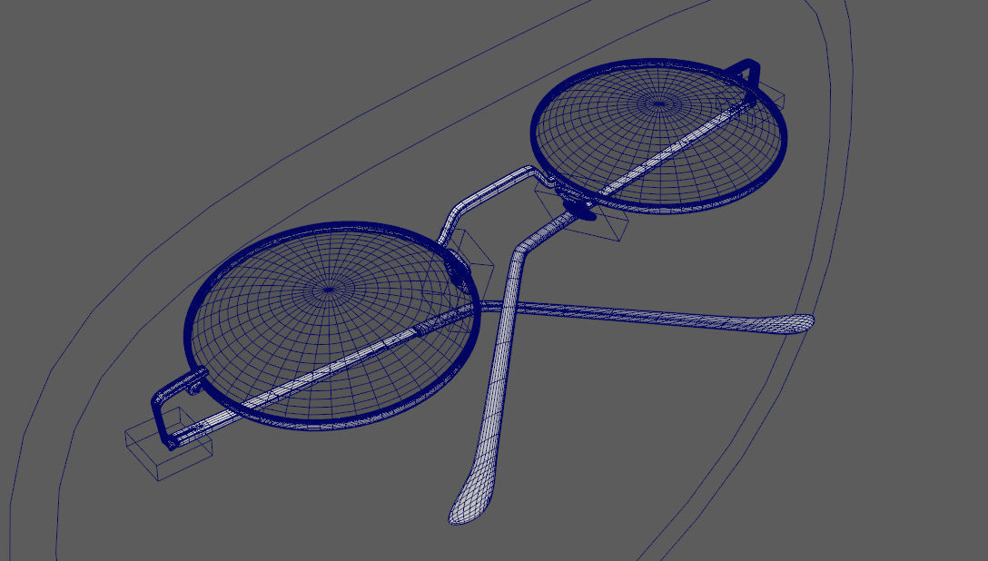 round glasses  Low-poly 3D model_6