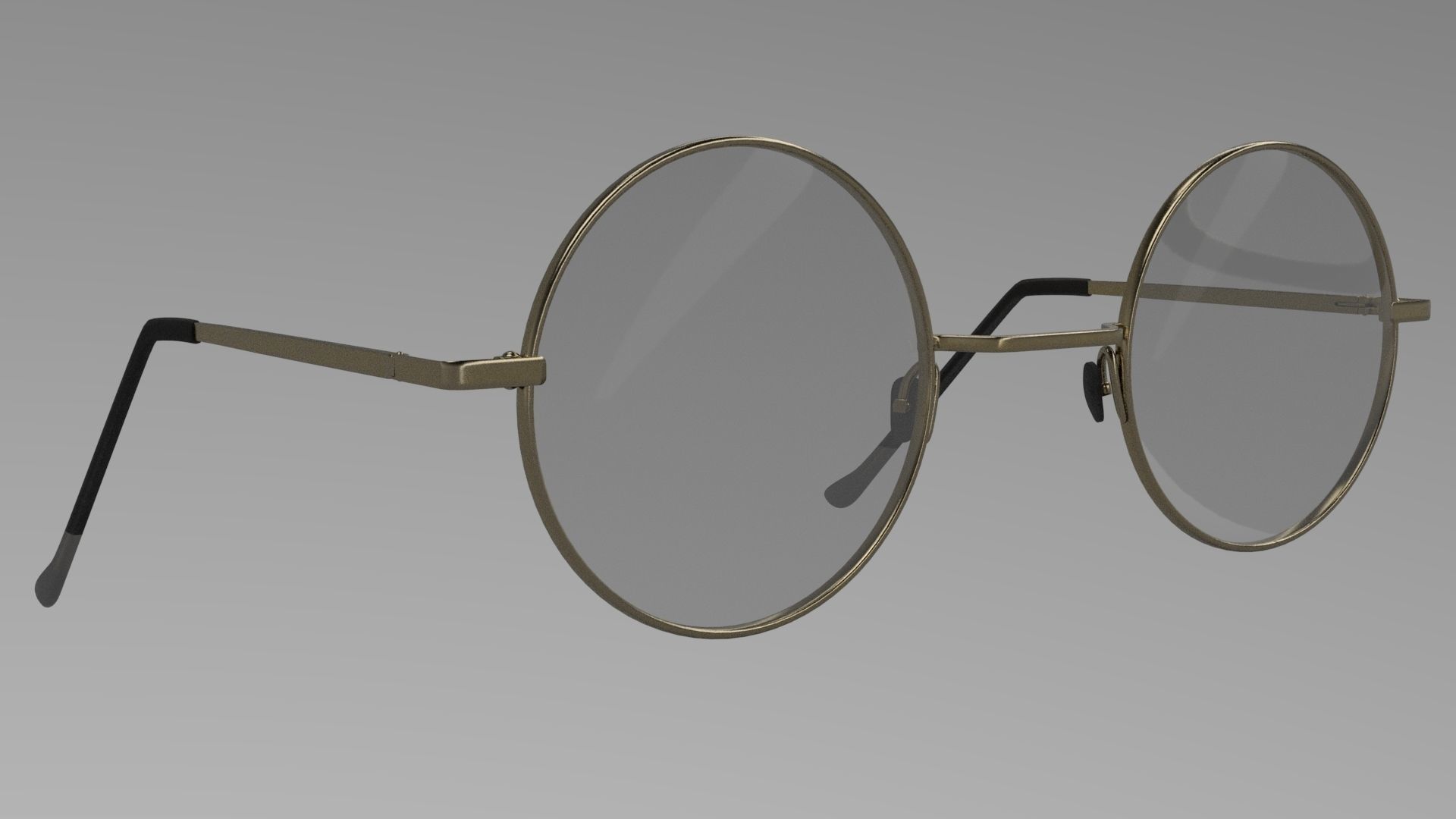round glasses  Low-poly 3D model_1