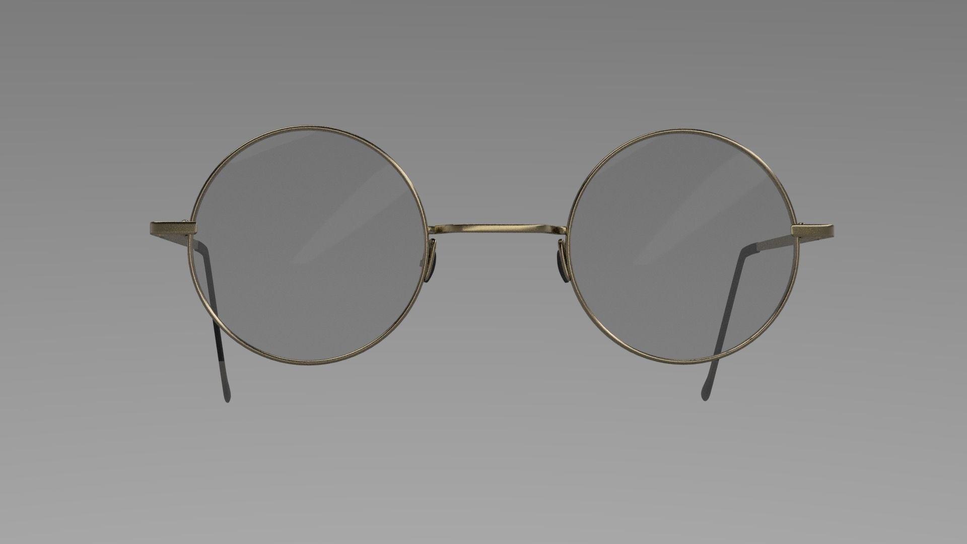 round glasses  Low-poly 3D model_2