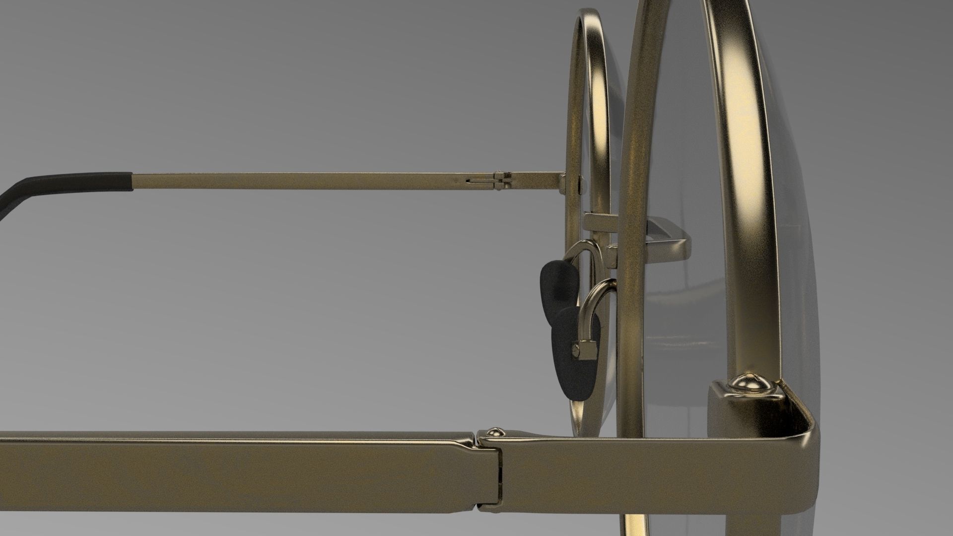 round glasses  Low-poly 3D model_3