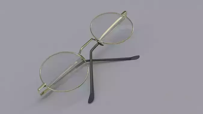round glasses  Low-poly 3D model