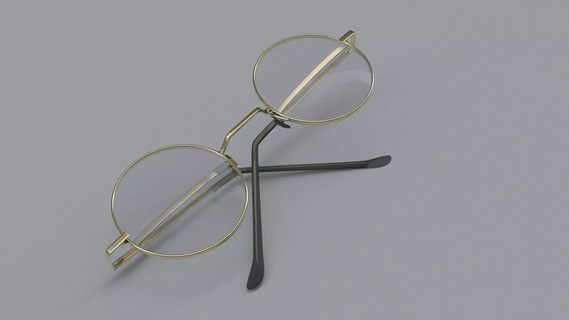 round glasses  Low-poly 3D model_0