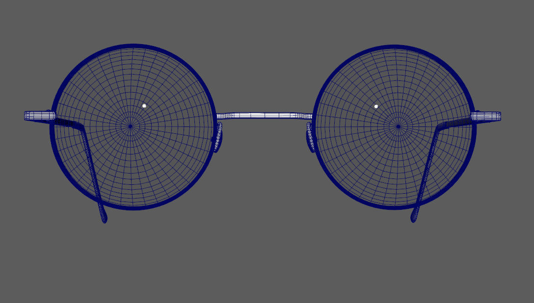 round glasses  Low-poly 3D model_8