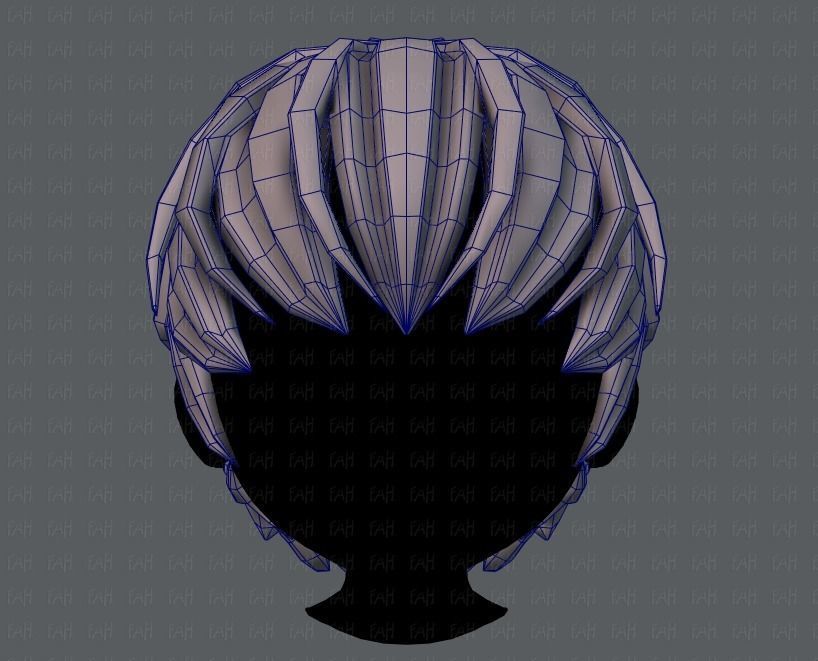 3D Hair style for boy V21 Low-poly 3D model_25