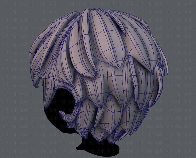 3D Hair style for boy V21 Low-poly 3D model_14