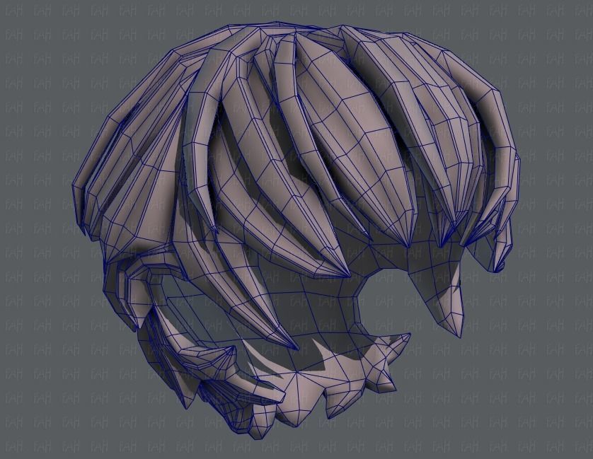 3D Hair style for boy V21 Low-poly 3D model_44