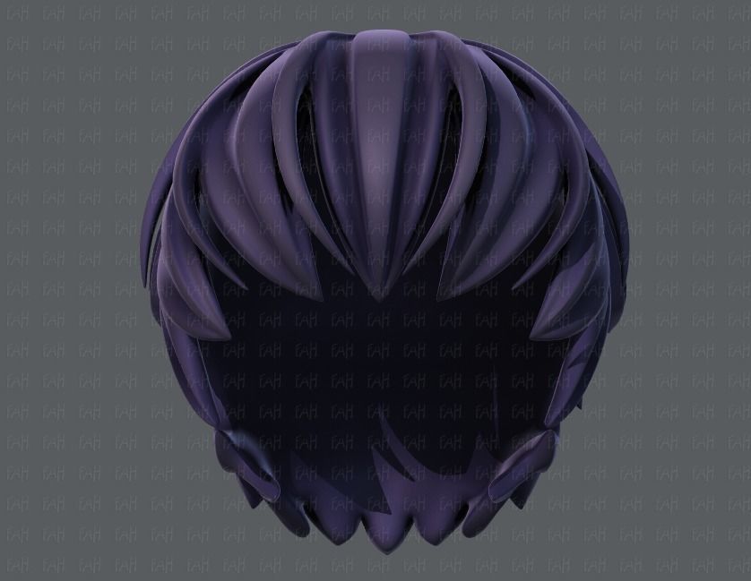 3D Hair style for boy V21 Low-poly 3D model_37