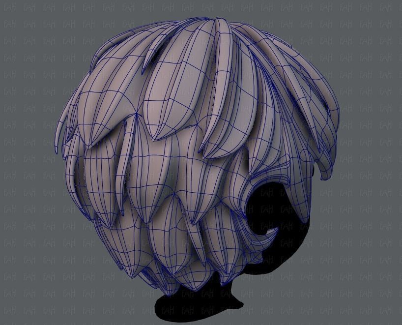 3D Hair style for boy V21 Low-poly 3D model_12