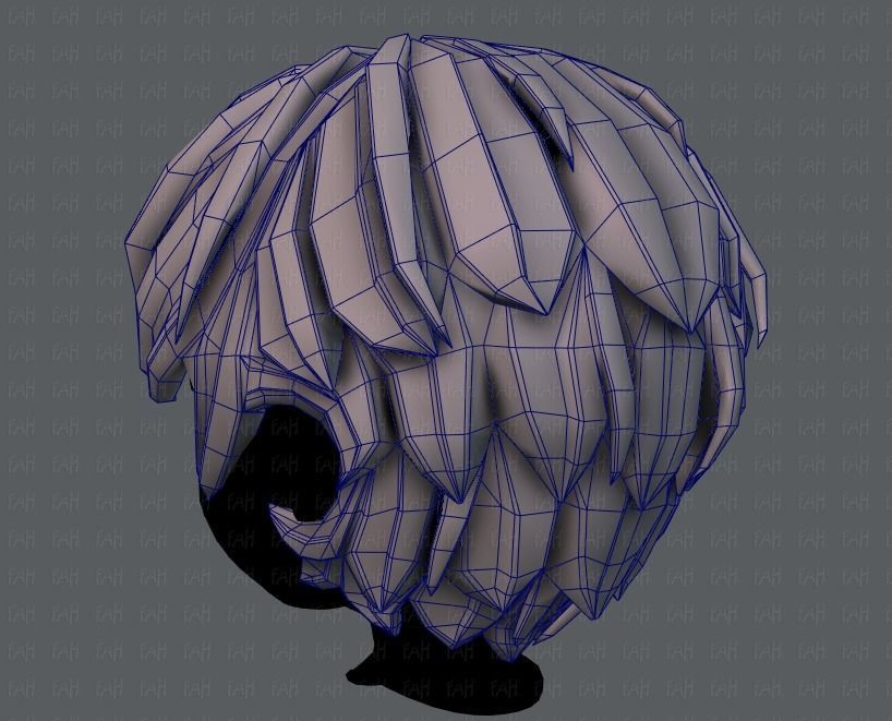 3D Hair style for boy V21 Low-poly 3D model_30