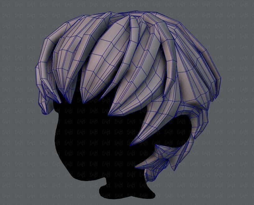 3D Hair style for boy V21 Low-poly 3D model_32